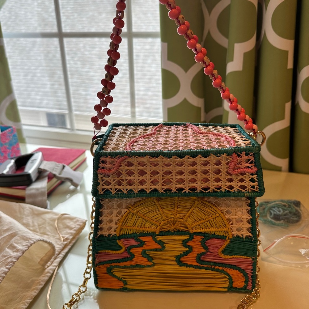 Colorful Woven Box Bag